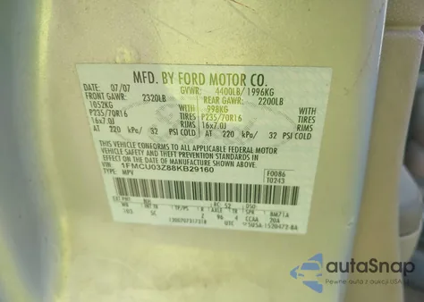 2008 Ford Escape Xlt из США, поврежденный, VIN 1FMCU03Z88KB29160